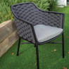 Fauteuil de jardin confortable Rio empilable en aluminium et corde - RIO - TRESI