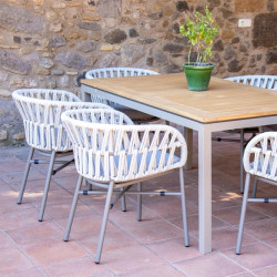 Chaise de jardin empilable aluminium et corde - DROP - TRESI
