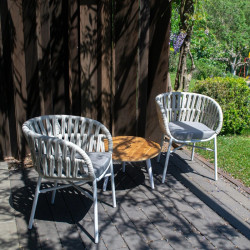 Chaise de jardin empilable aluminium et corde - DROP - TRESI