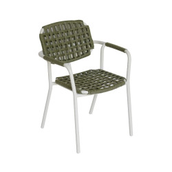 Fauteuil de jardin design empilable aluminium et corde - AOSTA - TRESI