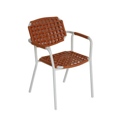 Fauteuil de jardin design empilable aluminium et corde - AOSTA - TRESI