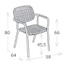 Fauteuil de jardin design empilable aluminium et corde - AOSTA - TRESI