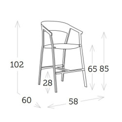 Tabouret de bar aluminium et oléfine intérieur extérieur - AUTO - TRESI