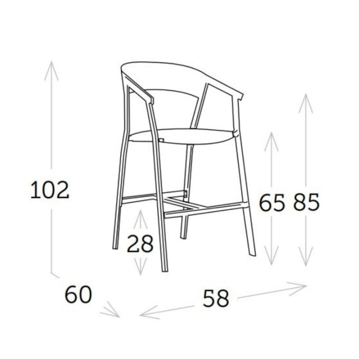 Tabouret de bar aluminium et oléfine intérieur extérieur - AUTO - TRESI