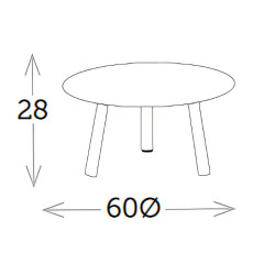Table basse ronde en aluminium minimaliste et résistant - BAHIA - TRESI