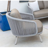 Fauteuil de jardin aluminium élégant avec coussins - BAHIA - TRESI