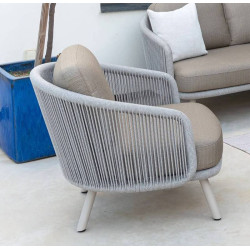 Fauteuil de jardin aluminium élégant avec coussins - BAHIA - TRESI
