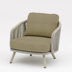 Fauteuil de jardin aluminium élégant avec coussins - BAHIA - TRESI