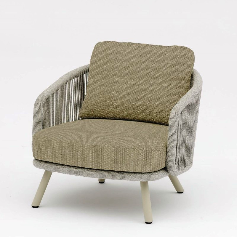 Fauteuil de jardin aluminium élégant avec coussins - BAHIA - TRESI