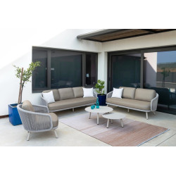 Fauteuil de jardin aluminium élégant avec coussins - BAHIA - TRESI