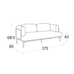 Canapé 2 places confortable et élégant beige - ORION - TRESI