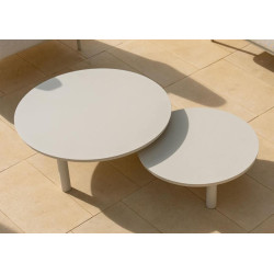 Table basse en aluminium beige polyvalente au style intemporel - ORION - TRESI