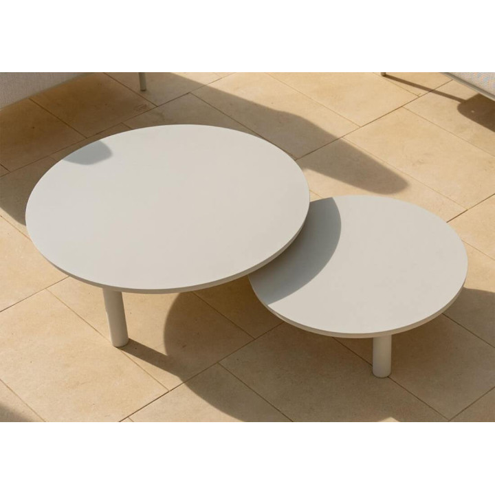 Table basse en aluminium beige polyvalente au style intemporel - ORION - TRESI