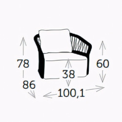 Fauteuil de jardin contemporain en corde - MITO - TRESI
