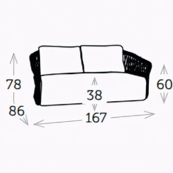 Canapé de jardin contemporain en corde - MITO - TRESI