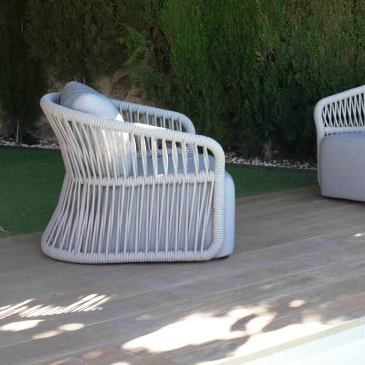 Salon de jardin contemporain en corde - MITO - TRESI