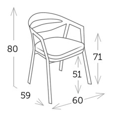 Chaise de salle à manger empilable en aluminium blanc - LA VIDA - TRESI