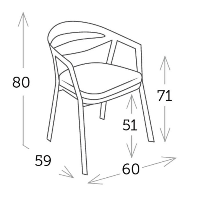 Chaise de salle à manger empilable en aluminium blanc - LA VIDA - TRESI
