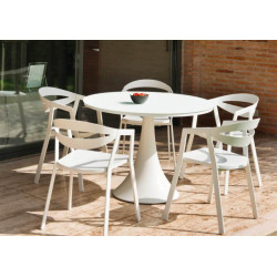 Chaise de salle à manger empilable en aluminium blanc - LA VIDA - TRESI