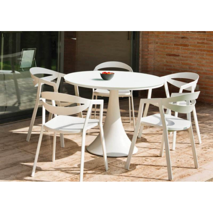 Chaise de salle à manger empilable en aluminium blanc - LA VIDA - TRESI