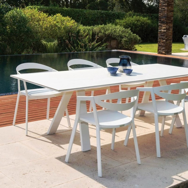 Chaise de salle à manger empilable en aluminium blanc - LA VIDA - TRESI