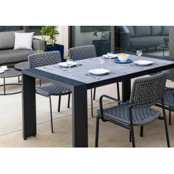 Chaise de salle à manger empilable aluminium et corde - KAKAO - TRESI