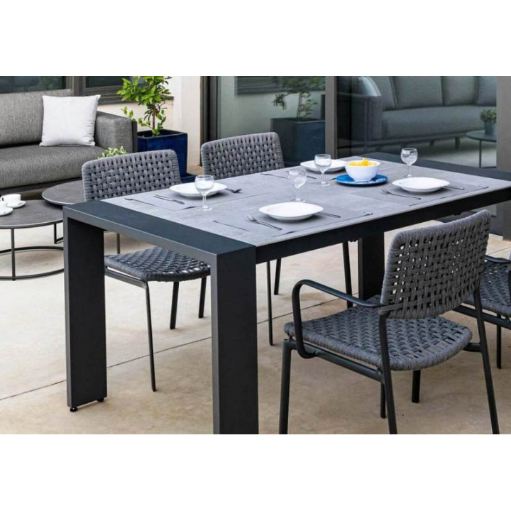 Chaise de salle à manger empilable aluminium et corde - KAKAO - TRESI