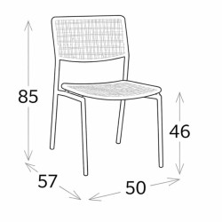 Chaise de salle à manger empilable aluminium et corde - KAKAO - TRESI