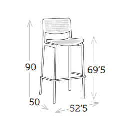 Tabouret de bar extérieur confortable et empilable - KAKAO - TRESI