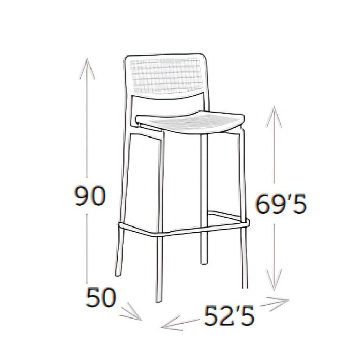 Tabouret de bar extérieur confortable et empilable - KAKAO - TRESI
