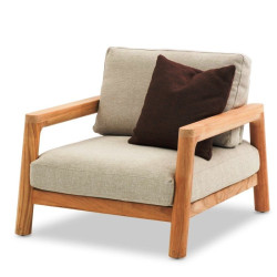 Fauteuil d’extérieur en teck et corde beige - ARUNA - TRESI