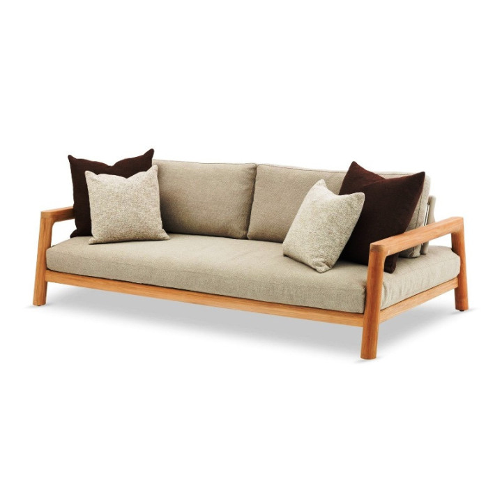 Canapé de jardin en teck et corde beige - ARUNA - TRESI