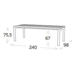 Table de repas en teck grande capacité - ARUNA - TRESI