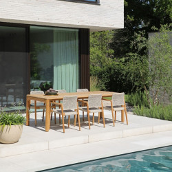 Salon de jardin en teck repas 6 personnes - ARUNA - TRESI