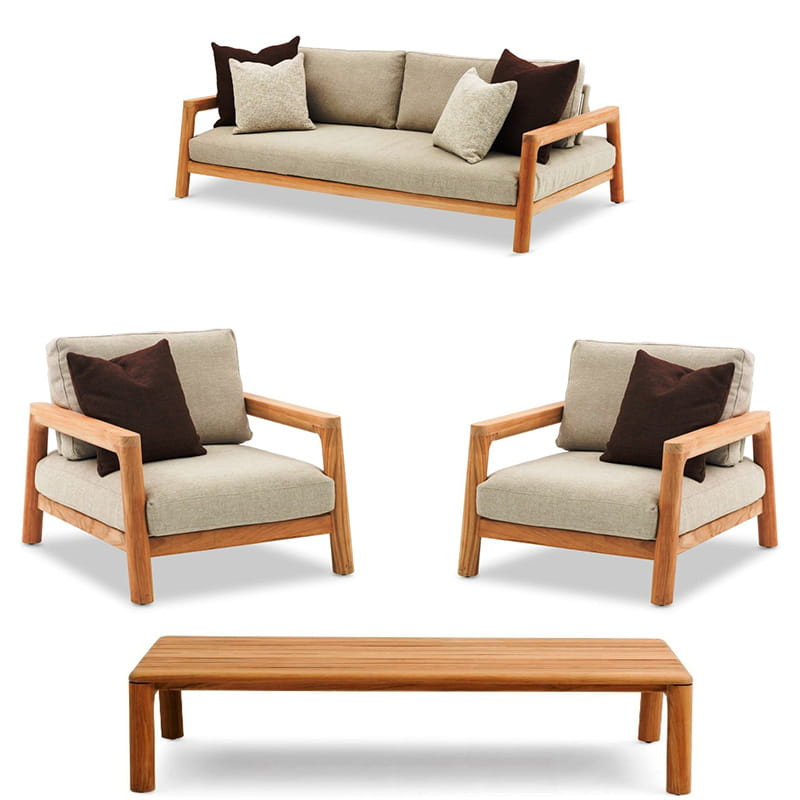 Salon de jardin en teck 5 places - ARUNA - TRESI