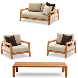 Salon de jardin en teck 4 places - ARUNA - TRESI