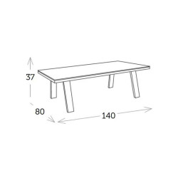 Table basse extérieure en aluminium blanche ou grise - ADELE - TRESI