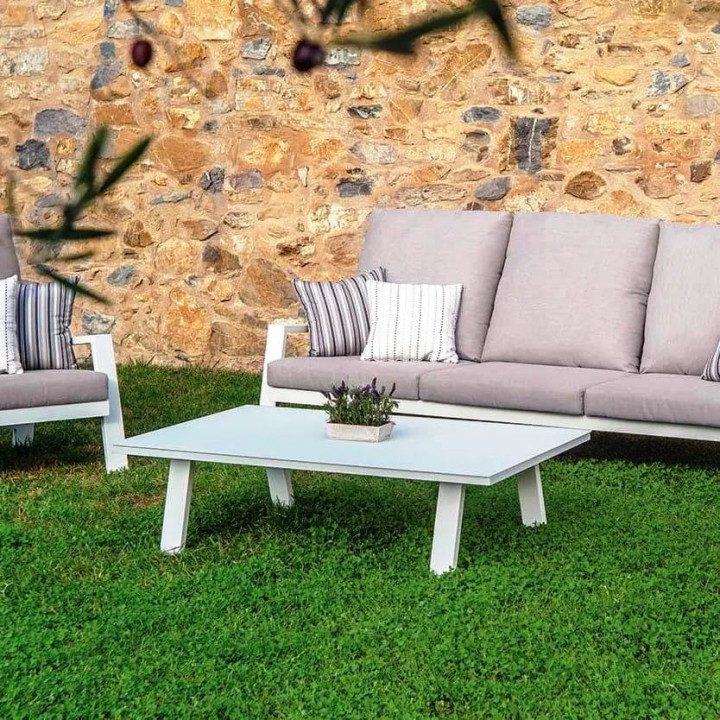 Table basse extérieure en aluminium blanche ou grise - ADELE - TRESI