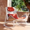Fauteuil de détente extérieur en corde et tissu terracotta - SOUL Relax - TRESI