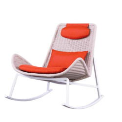 Fauteuil de détente extérieur en corde et tissu terracotta - SOUL Relax - TRESI