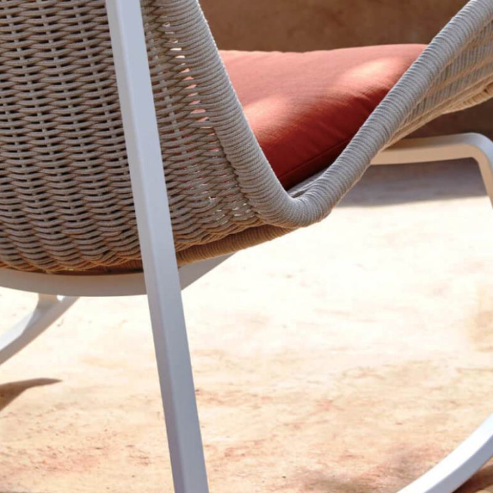 Fauteuil de détente extérieur en corde et tissu terracotta - SOUL Relax - TRESI