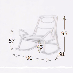 Fauteuil de détente extérieur en corde et tissu terracotta - SOUL Relax - TRESI