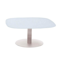 Tables basses en aluminium et verre blanc façon gigogne - SPADE - TRESI