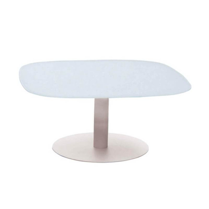 Tables basses en aluminium et verre blanc façon gigogne - SPADE - TRESI
