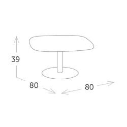Tables basses en aluminium et verre blanc façon gigogne - SPADE - TRESI