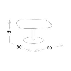 Tables basses en aluminium et verre blanc façon gigogne - SPADE - TRESI