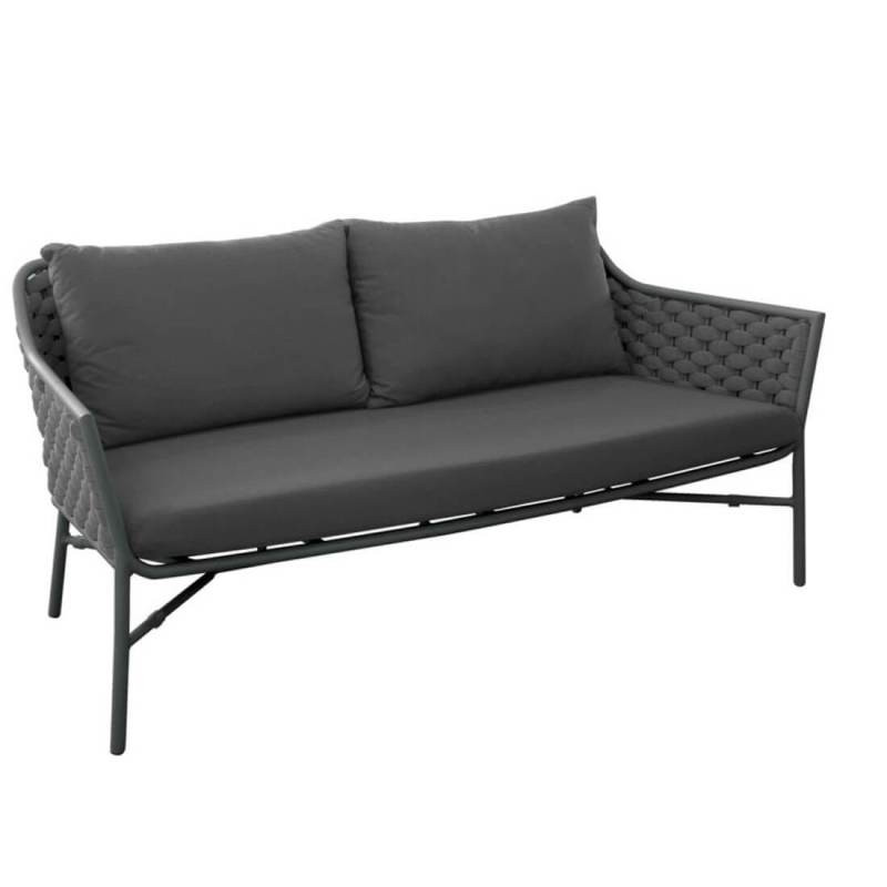 Canapé de jardin 2 places en aluminium et corde - RIO - TRESI