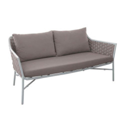 Canapé de jardin 2 places en aluminium et corde - RIO - TRESI