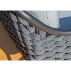 Canapé de jardin 2 places en aluminium et corde - RIO - TRESI