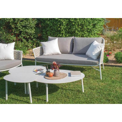 Canapé de jardin 2 places en aluminium et corde - RIO - TRESI